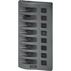 Blue Sea Systems - Weather Deck Fused Switch Panel - 8 Position - MPN  4308